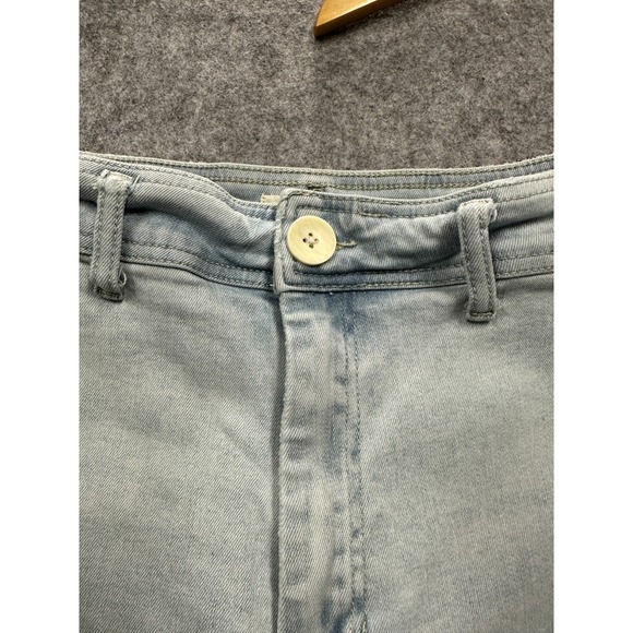 OAT New York Jeans Womens Size 8/29 Light Blue High Rise Wide Leg Baggy Raw Hem - Picture 2 of 10